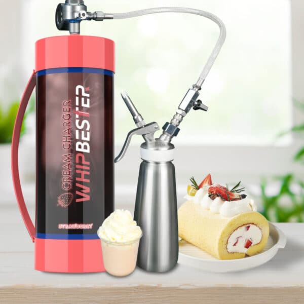 Whipbester 2000G 3.3L Strawberry Fruit Flavor N2O Tank Whip Cream Chargers - Image 2